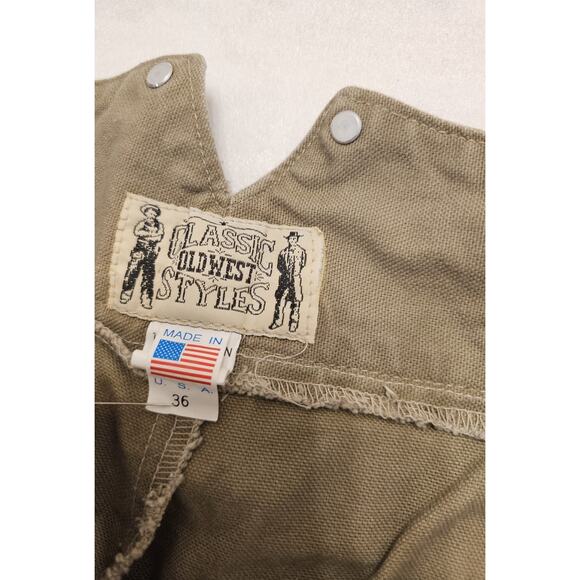 Classic Oldwest Styles Kahki Canvas Button Fly Buckle Back Pants Size 36 X 33.5 - Picture 8 of 9
